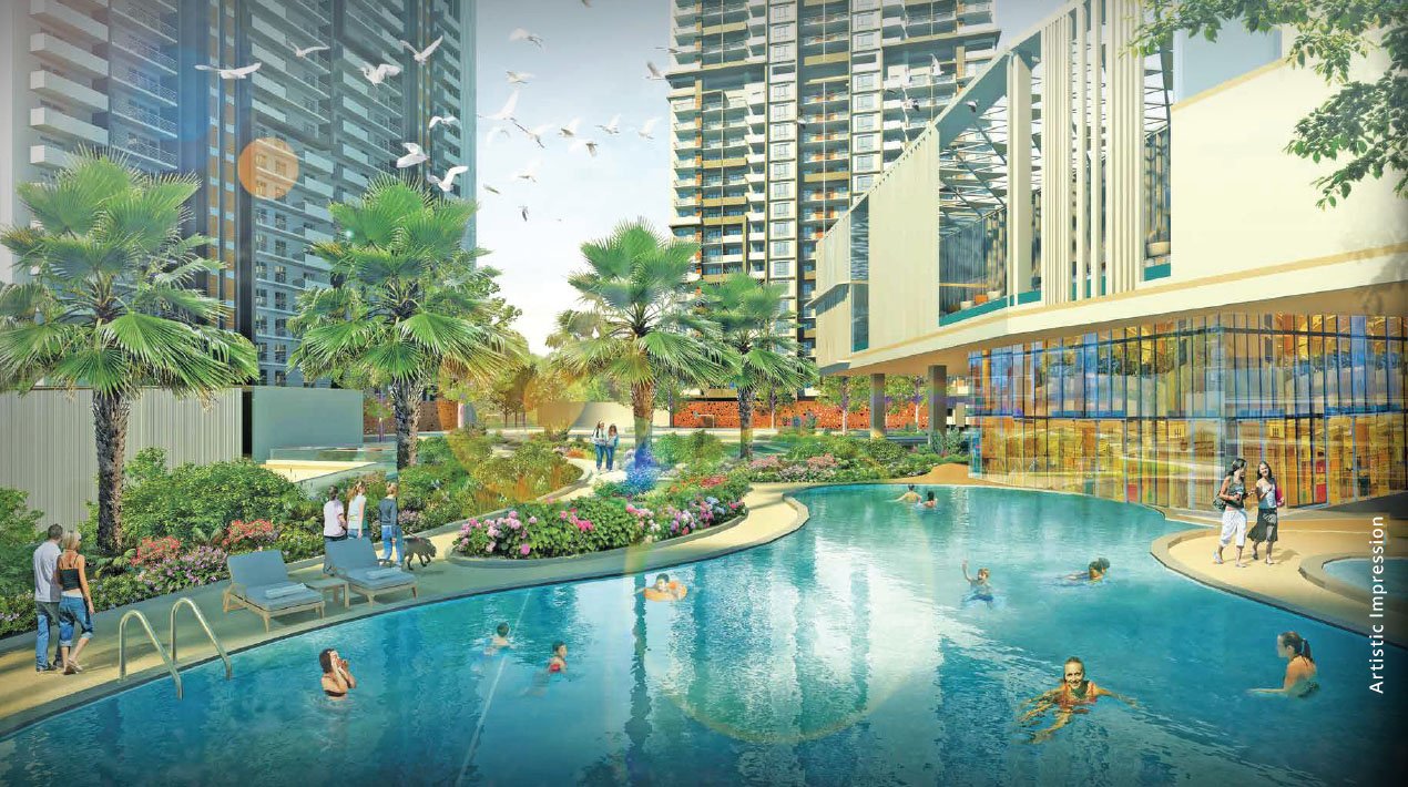 Swimming pool with leisure deck