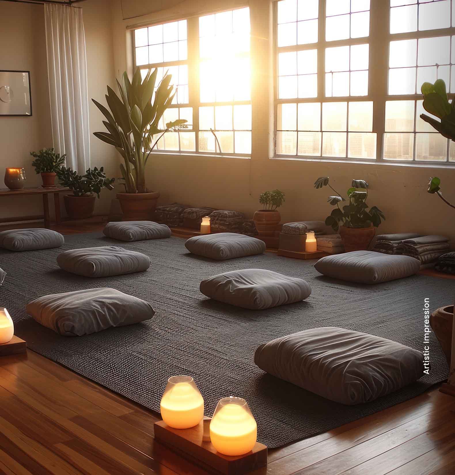 Yoga, aerobics, and meditation spaces